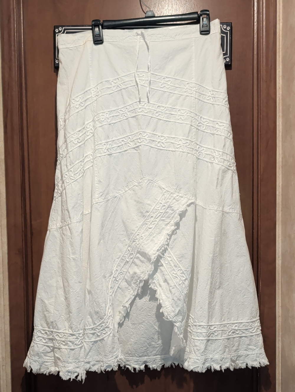 Giocam White Cotton A-hem Western Skirt L